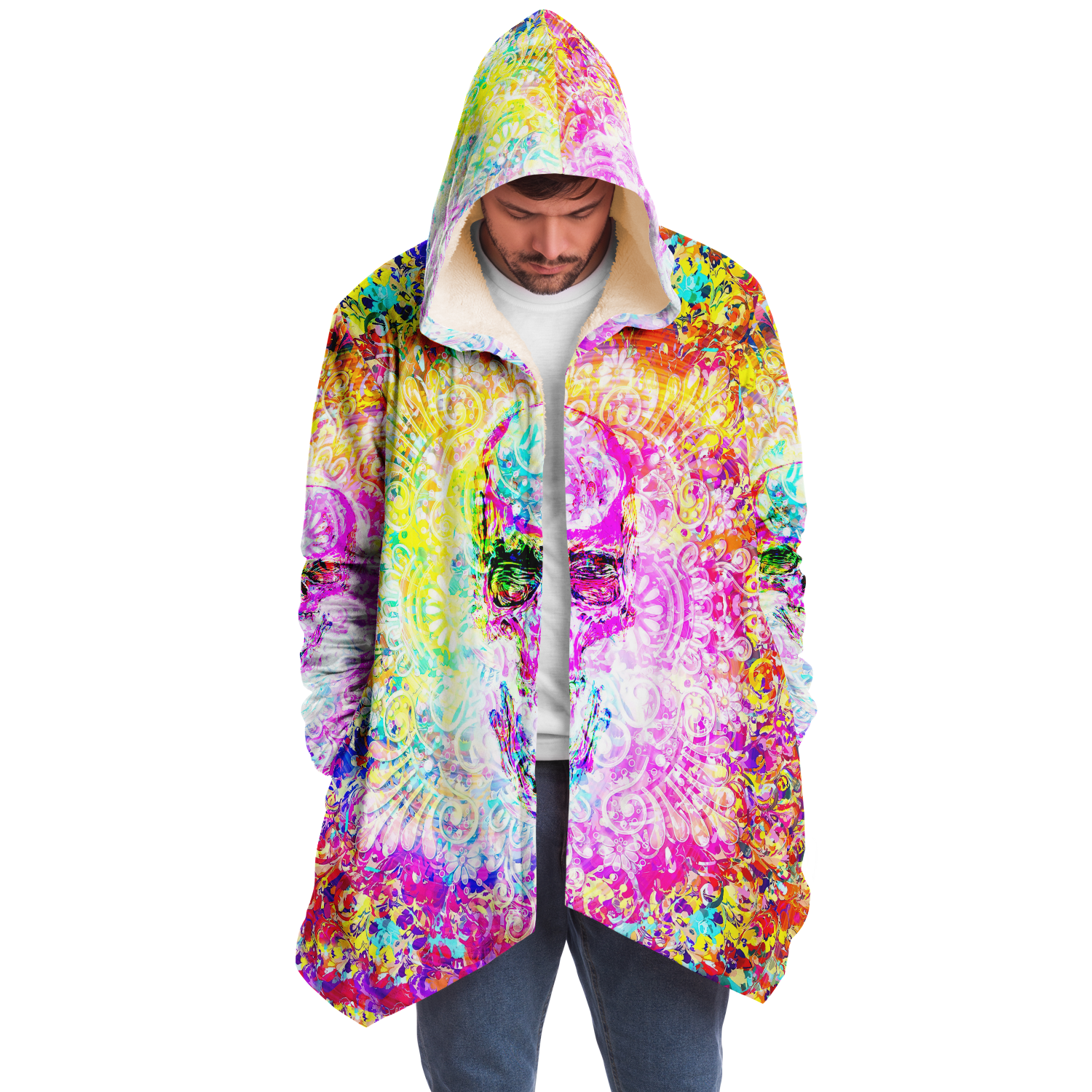 COLORFUL MANDALA SKULL PREMIUM FLEECE CLOAK - TLNZ1008222