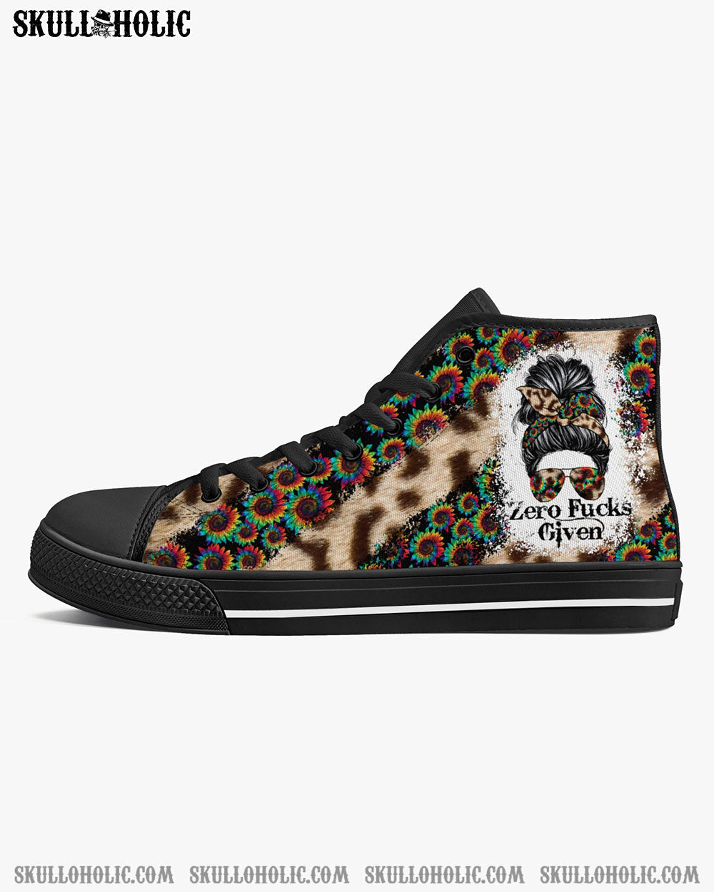 ZERO F GIVEN LEOPARD SUNFLOWER HIGH TOP CANVAS SHOES - TLNZ2704222