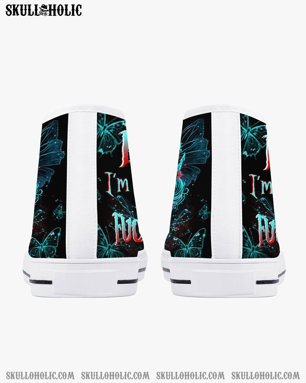 I'M THE F QUEEN SUGAR SKULL HIGH TOP CANVAS SHOES - TLTW0504239