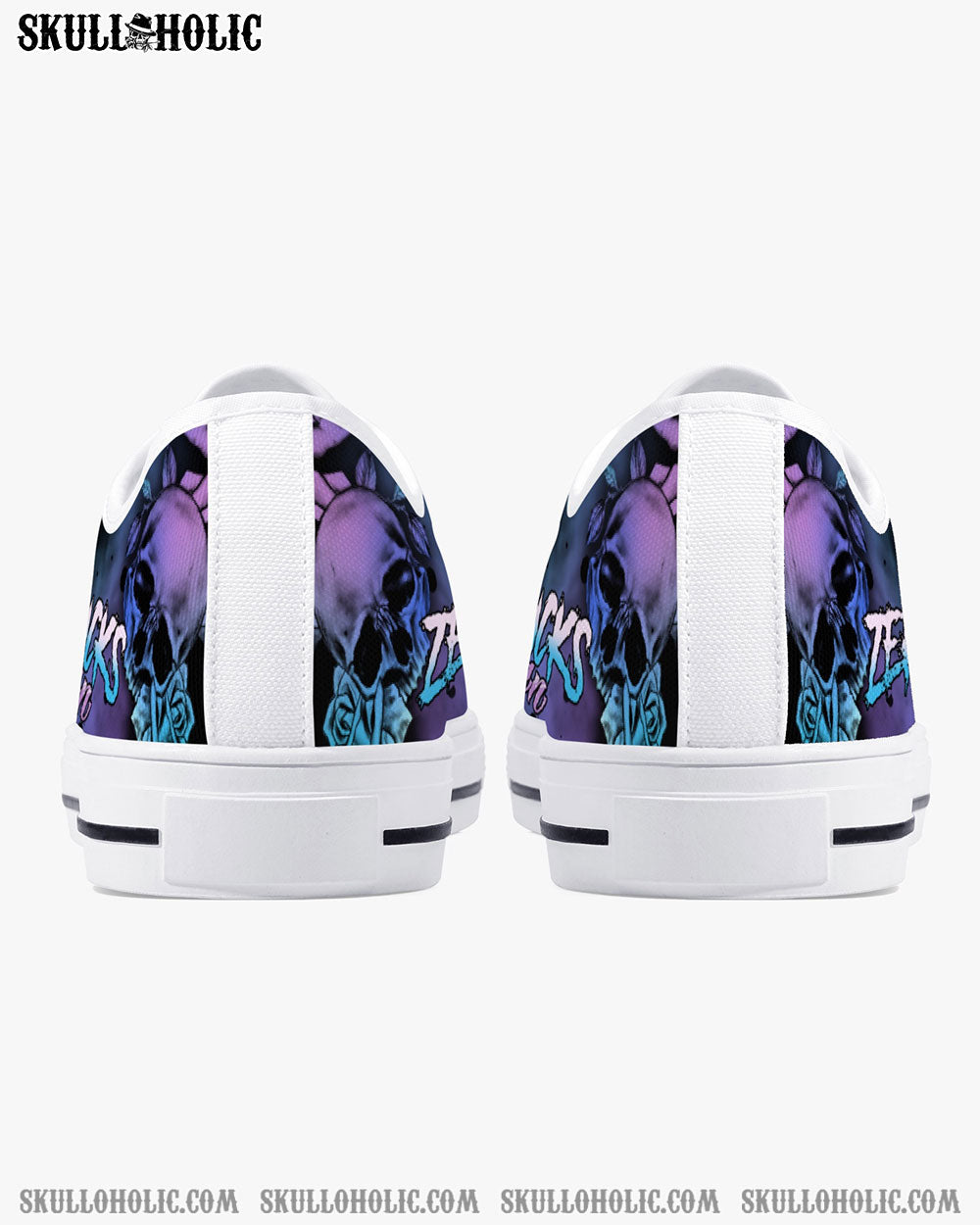 ZERO FCKS GIVEN SKULL LOW TOP CANVAS SHOES - YHTH2807223