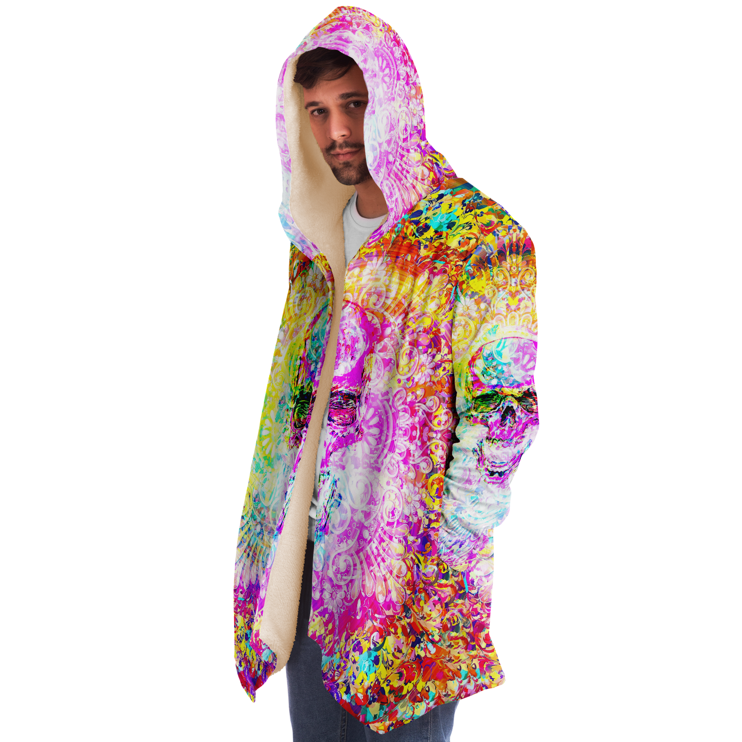 COLORFUL MANDALA SKULL PREMIUM FLEECE CLOAK - TLNZ1008222