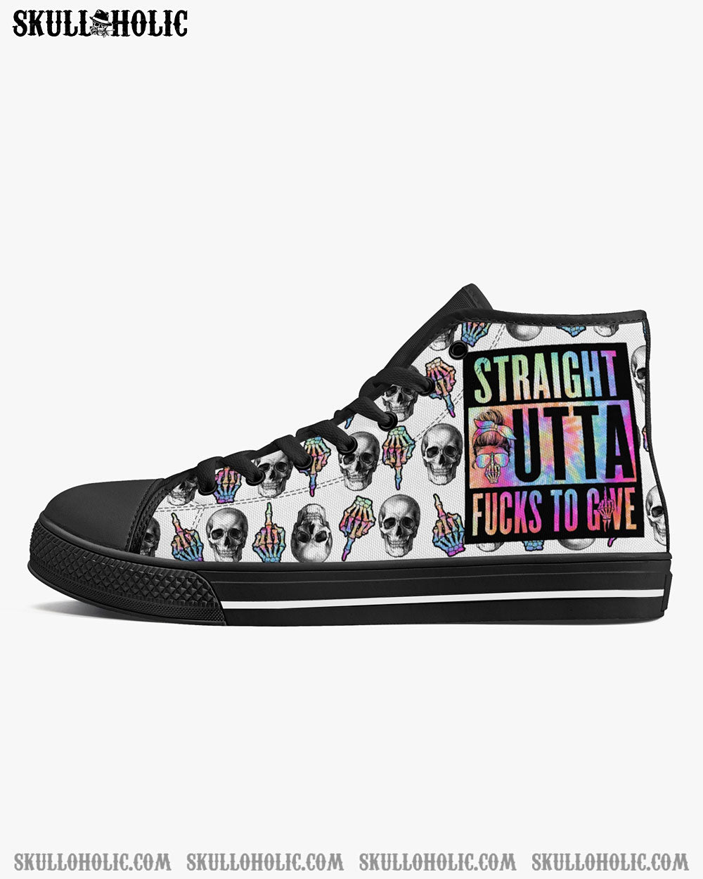 STRAIGHT OUTTA F TO GIVE HIGH TOP CANVAS SHOES - TLNO1406224