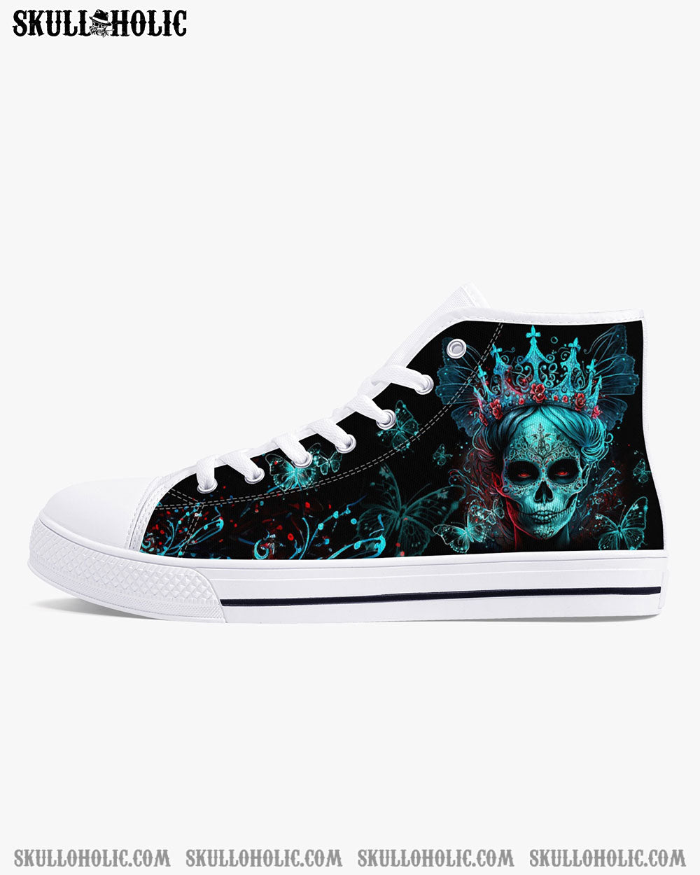 I'M THE F QUEEN SUGAR SKULL HIGH TOP CANVAS SHOES - TLTW0504239