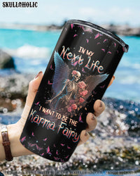 KARMA FAIRY SKULL SKELETON ROSE TUMBLER - TLTW0602235