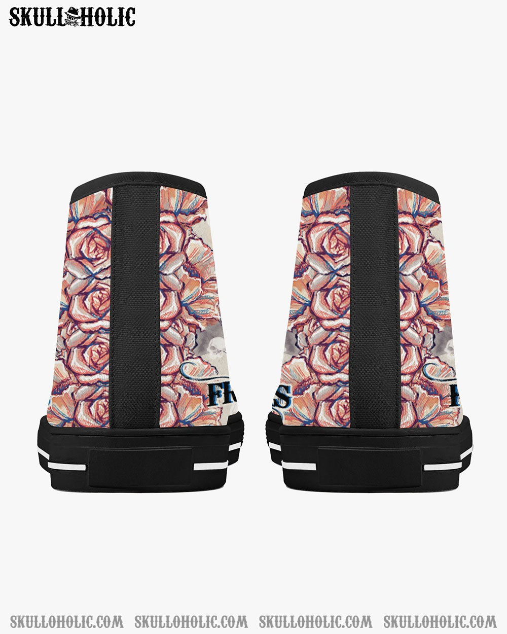 SKULL FLOWER FRESH OUT OF F HIGH TOP CANVAS SHOES - TLTY2910213