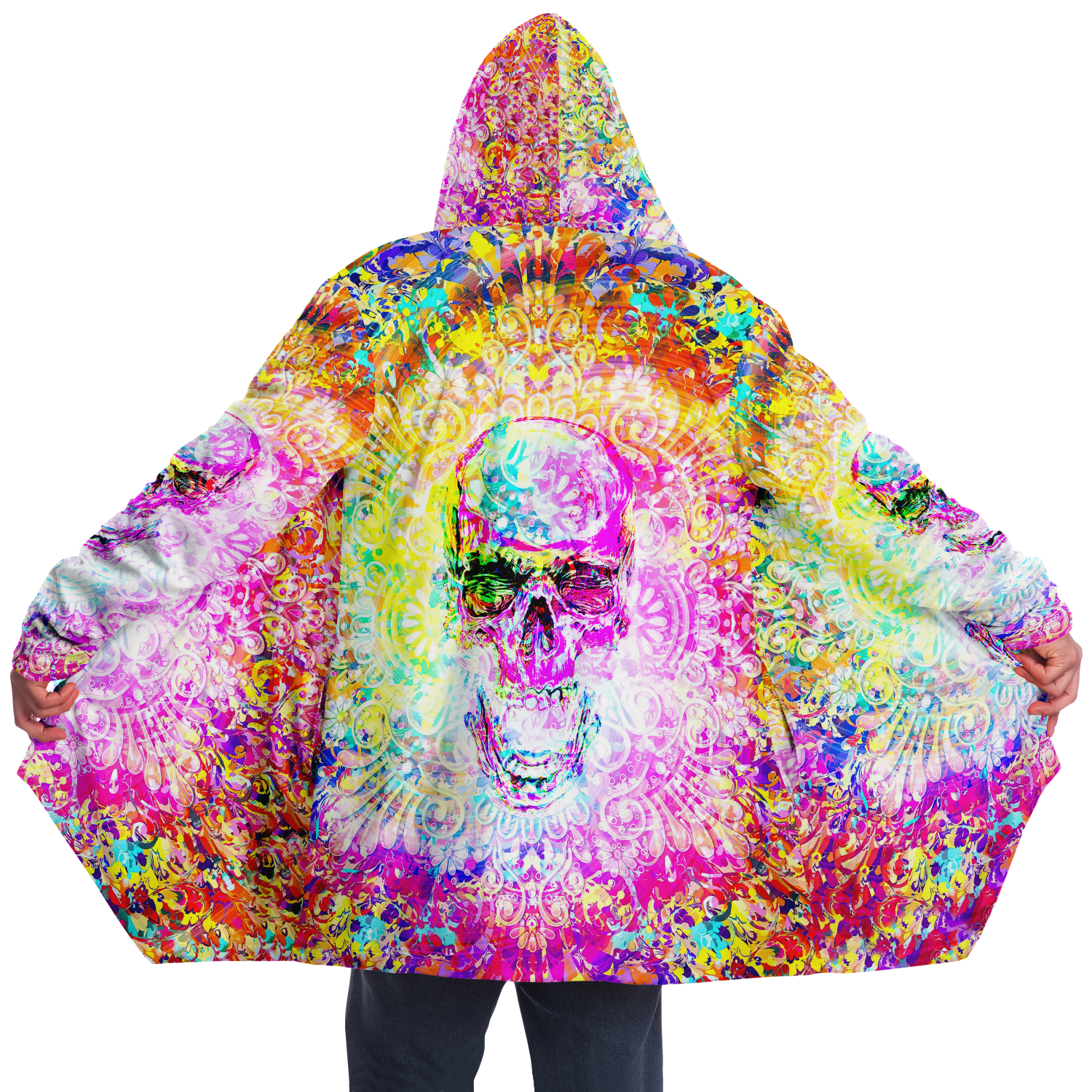 COLORFUL MANDALA SKULL PREMIUM FLEECE CLOAK - TLNZ1008222