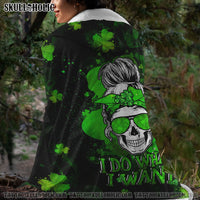 SKULL CLOVER I DO WHAT I WANT SHERPA BLANKET HOODIE - LATG1602223