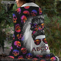 ABCDEFU MESSY BUN SHERPA BLANKET HOODIE - TLNX0702223