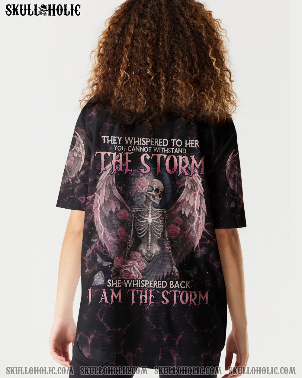 I AM THE STORM SKELETON ROSES WINGS BASEBALL JERSEY - TLNO0702232