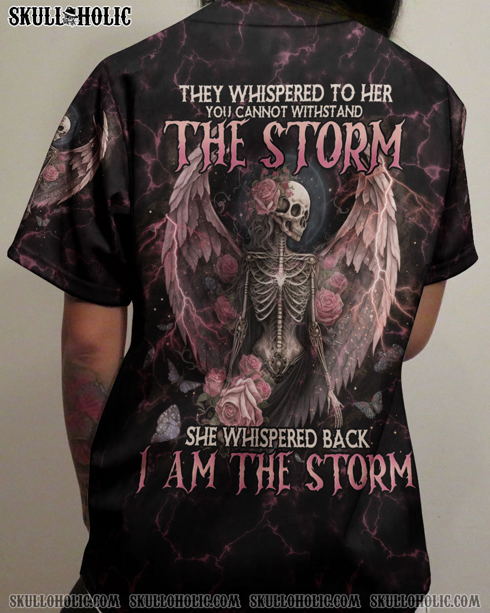 I AM THE STORM SKELETON ROSES WINGS BASEBALL JERSEY - TLNO0702232