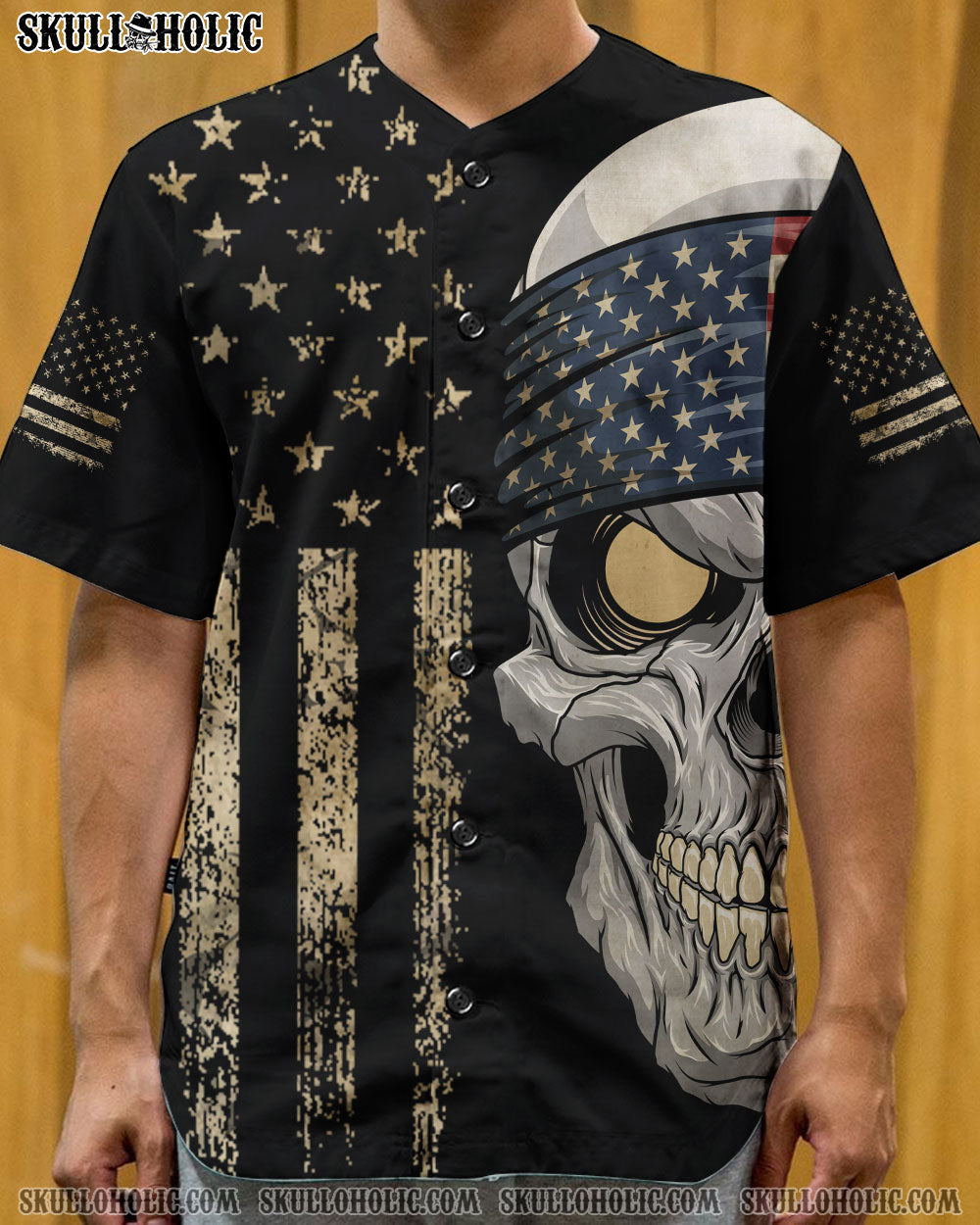 LIVE FREE OR DIE SKULL BASEBALL JERSEY - TLNZ0808223