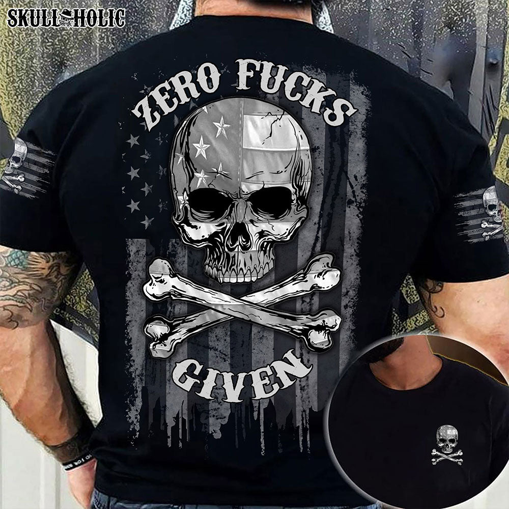 ZERO F GIVEN BONES SKULL B&W FLAG ALL OVER PRINT - TLNZ2010212