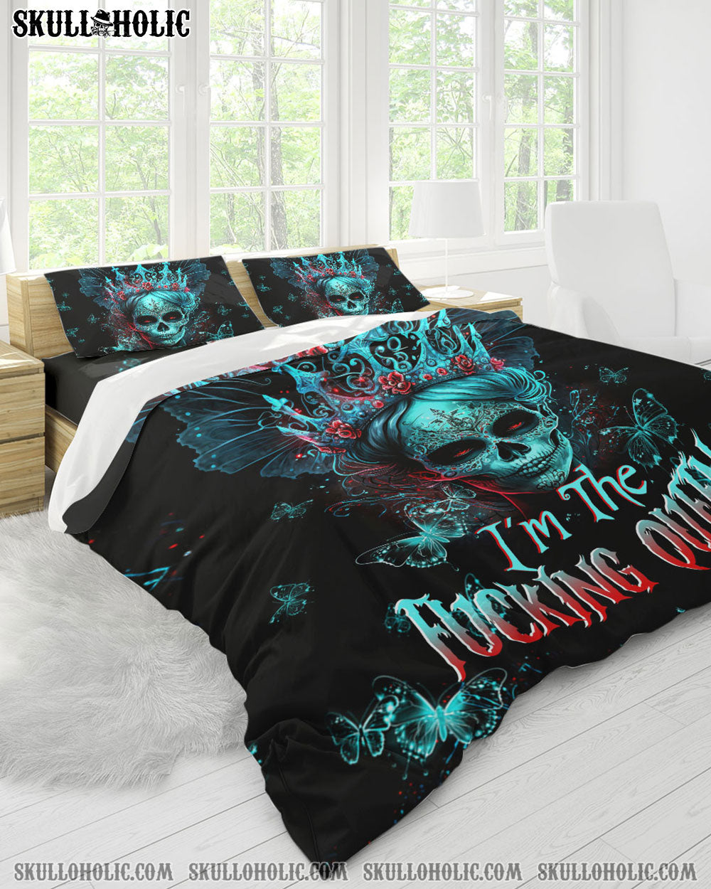 I'M THE F QUEEN SUGAR SKULL BEDDING SET - TLTW0804234