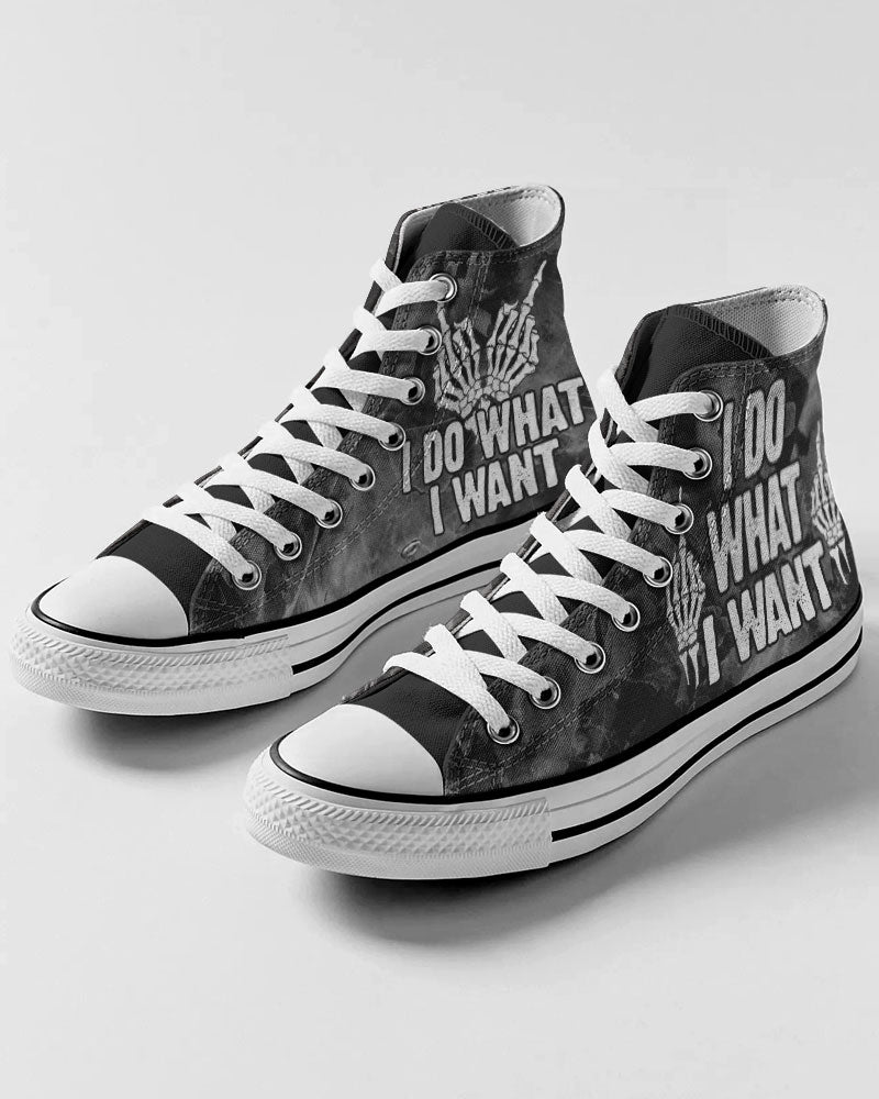 I DO WHAT I WANT HIGH TOP CANVAS SHOES - TY0510221