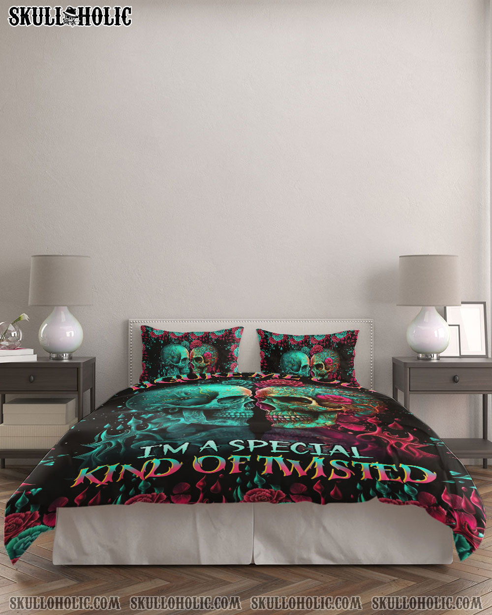 DON'T TRY TO FIGURE ME OUT SKULL BEDDING SET - TLTR0804232