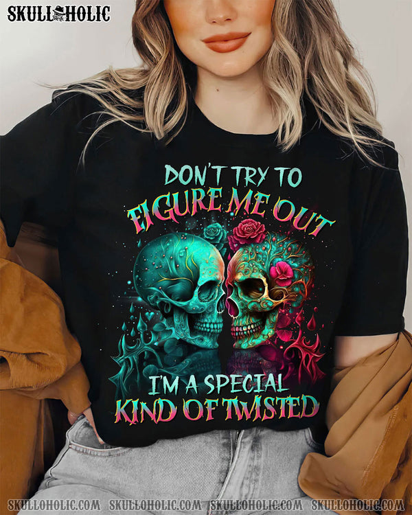 DON'T TRY TO FIGURE ME OUT SKULL COTTON SHIRT - TLTR0604233