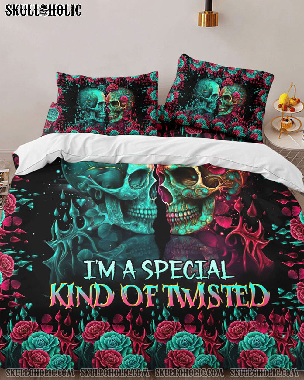 DON'T TRY TO FIGURE ME OUT SKULL BEDDING SET - TLTR0804232