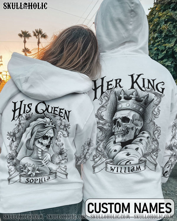 PERSONALIZED KING QUEEN SKULL COUPLE ALL OVER PRINT - YHLN0901231