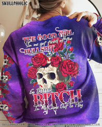 THE GOOD GIRL SKULL ROSE GALAXY ALL OVER PRINT - TLTY2210221