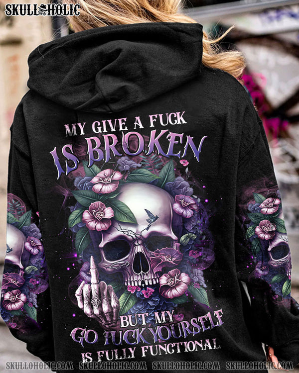 MY GIVE A F FLOWER SKULL ALL OVER PRINT - TLTR2503231