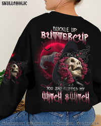 BUCKLE UP BUTTERCUP WITCH ROSE SKULL ALL OVER PRINT - TLTW0709223