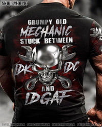 GRUMPY OLD MECHANIC SKULL ALL OVER PRINT - YHTH2609224