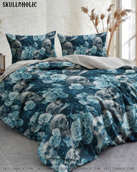 BLUE ROSES SKULL BEDDING SET - TY0408223