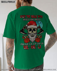 DECK THE HALLS SKULL VIKING CHRISTMAS COTTON SHIRT - TLTM0809221