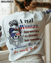 A REAL WOMEN SKULL MESSY BUN ALL OVER PRINT - YHTH2609222