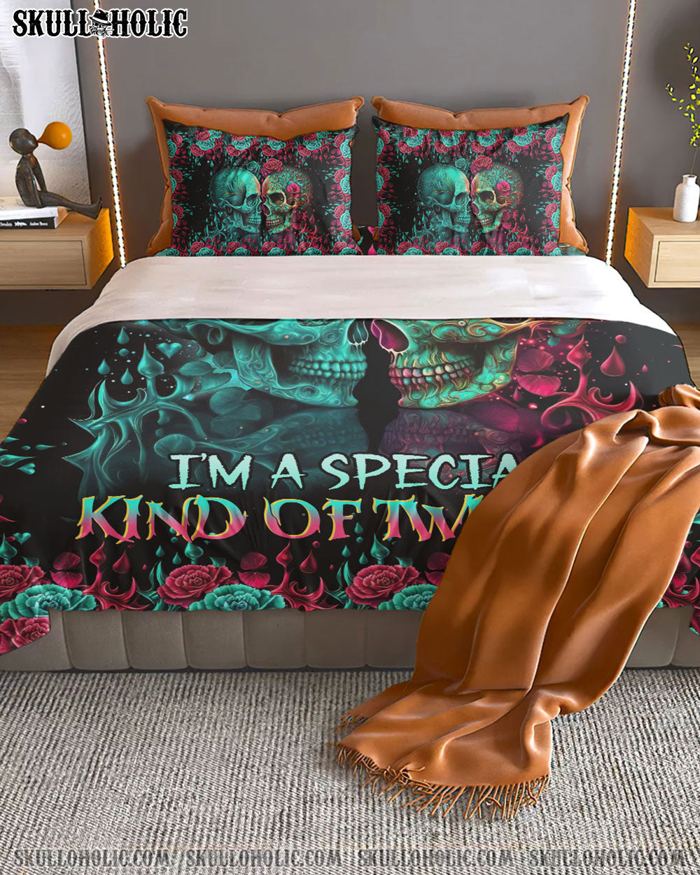 DON'T TRY TO FIGURE ME OUT SKULL BEDDING SET - TLTR0804232