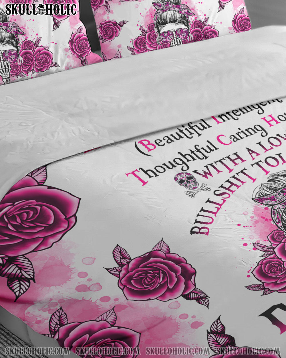 I'M A B DON'T TRY ME ROSE MESSY BUN BEDDING SET - TLNO1004231