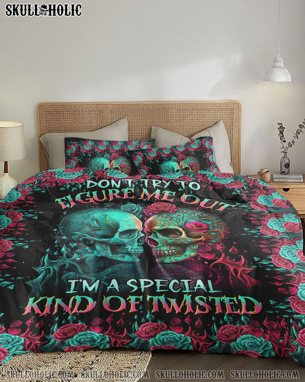 DON'T TRY TO FIGURE ME OUT SKULL BEDDING SET - TLTR0804232