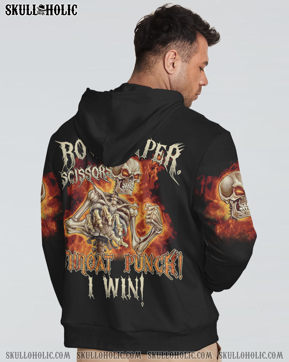 THROAT PUNCH I WIN FIRE SKELETON ALL OVER PRINT - TLTM2612222