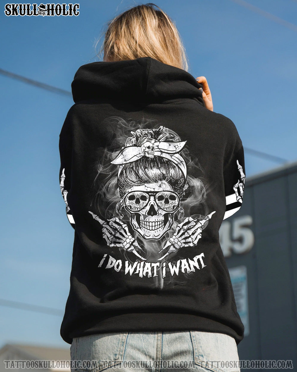 (HOT DEAL) I DO WHAT I WANT SKULL BLACK AND WHITE ALL OVER PRINT - TLTT2807212