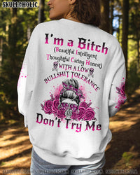 I'M A B DON'T TRY ME ROSE MESSY BUN ALL OVER PRINT - TLNO1701231