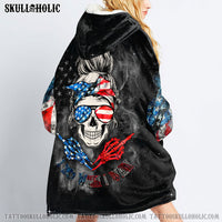 I DO WHAT I WANT FLAG SHERPA BLANKET HOODIE - LATG0412212