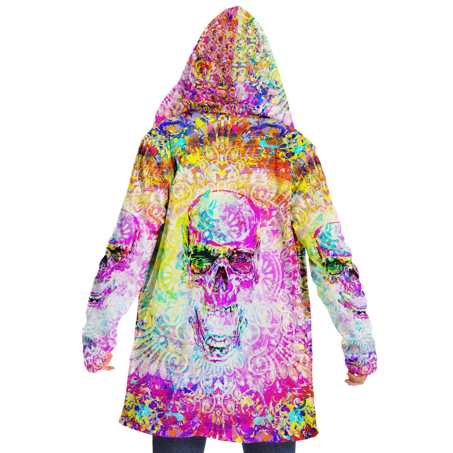 COLORFUL MANDALA SKULL PREMIUM FLEECE CLOAK - TLNZ1008222