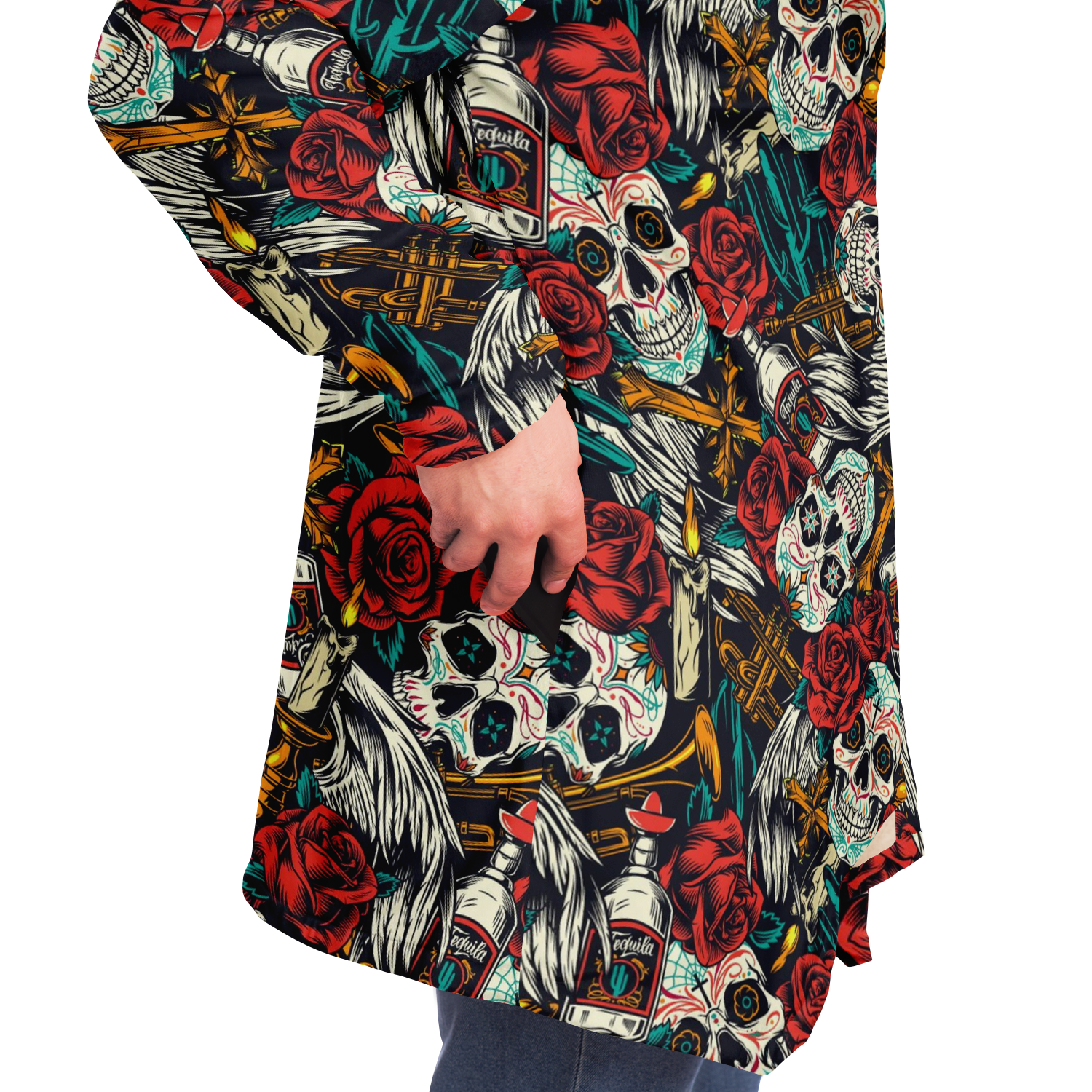 DAY OF THE DEAD PREMIUM FLEECE CLOAK - KM080822