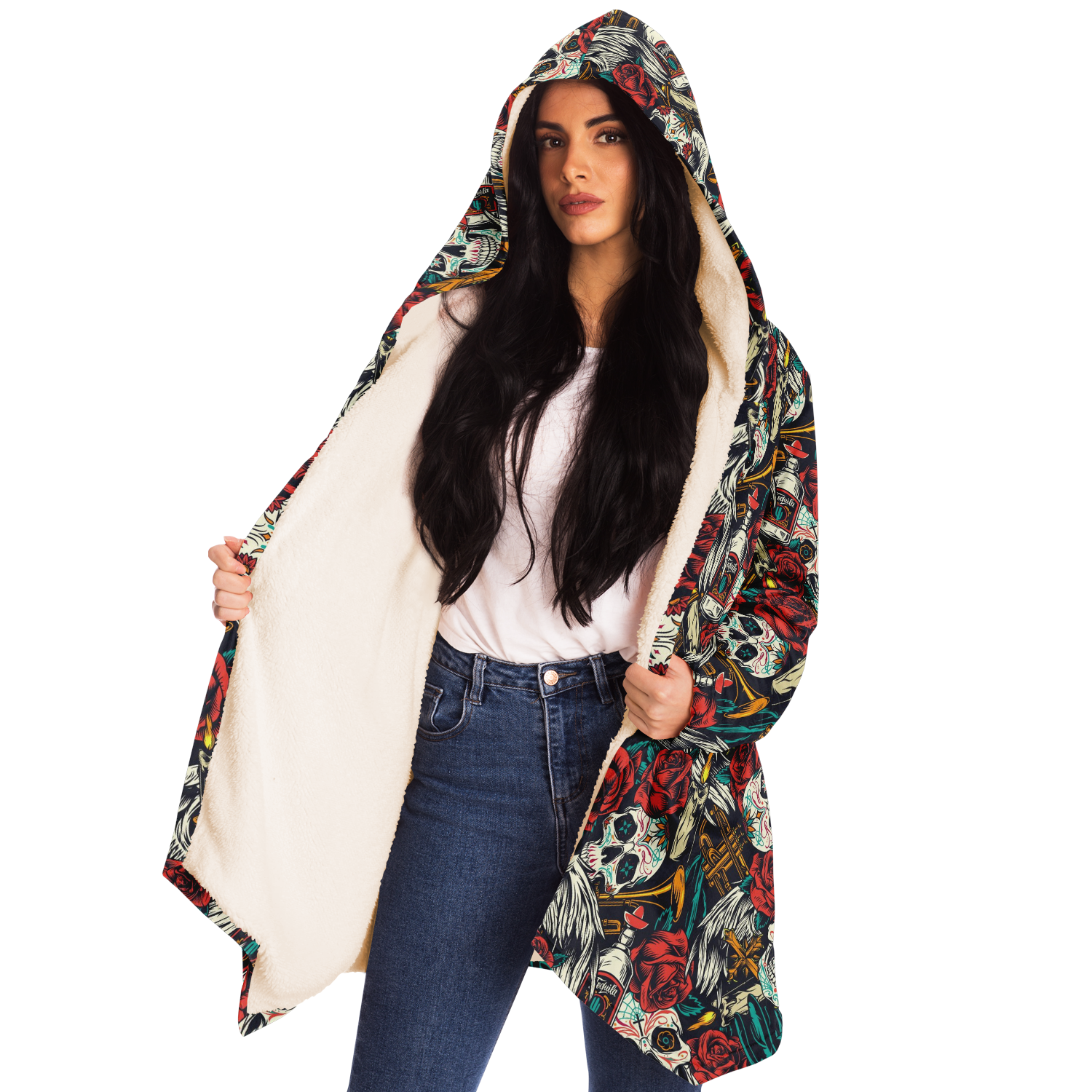 DAY OF THE DEAD PREMIUM FLEECE CLOAK - KM080822