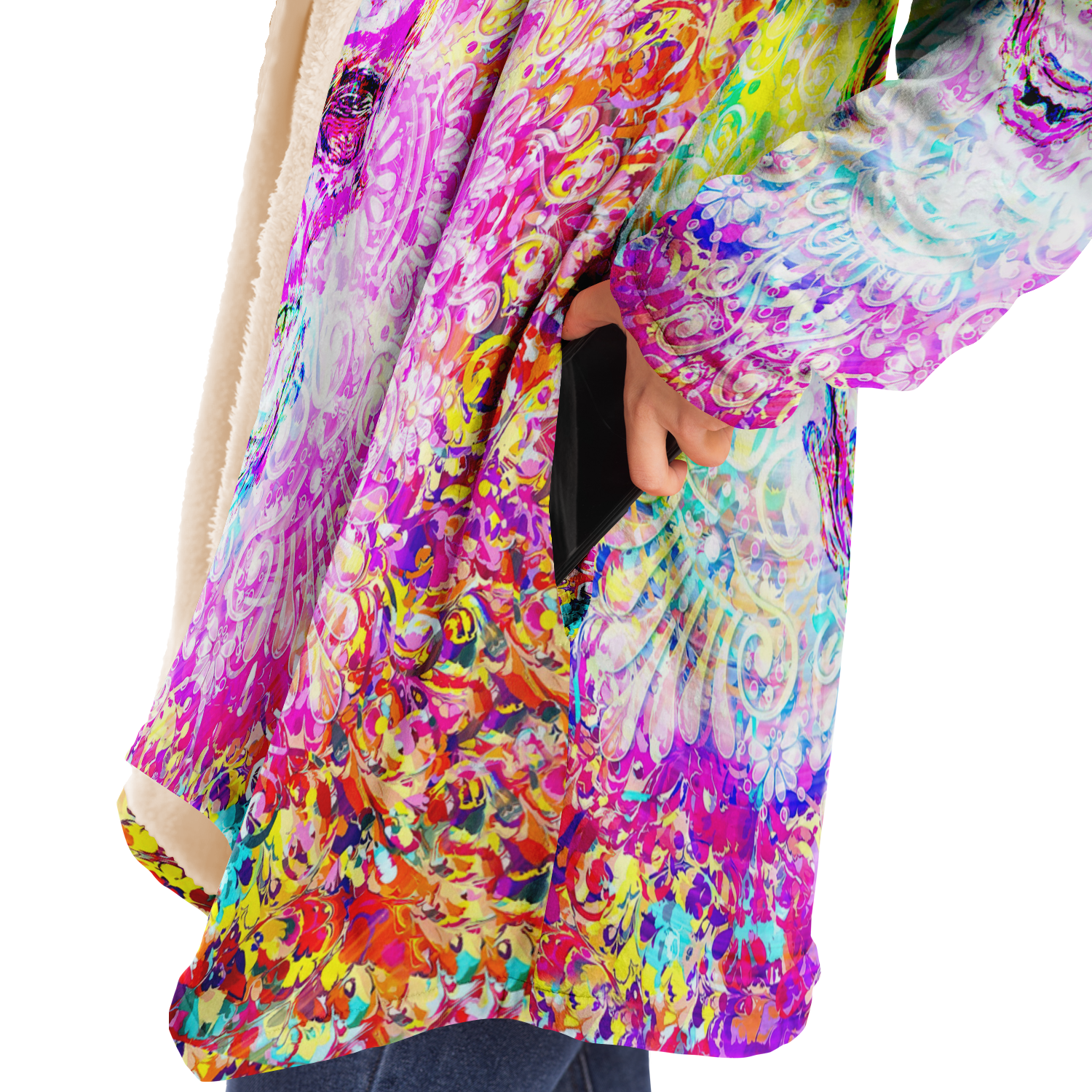 COLORFUL MANDALA SKULL PREMIUM FLEECE CLOAK - TLNZ1008222