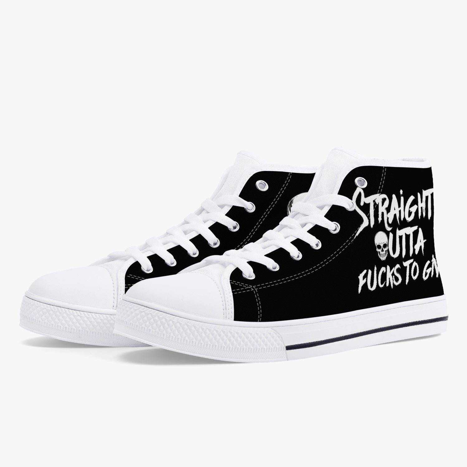 STRAIGHT OUTTA F TO GIVE HIGH TOP CANVAS SHOES - TY1010222