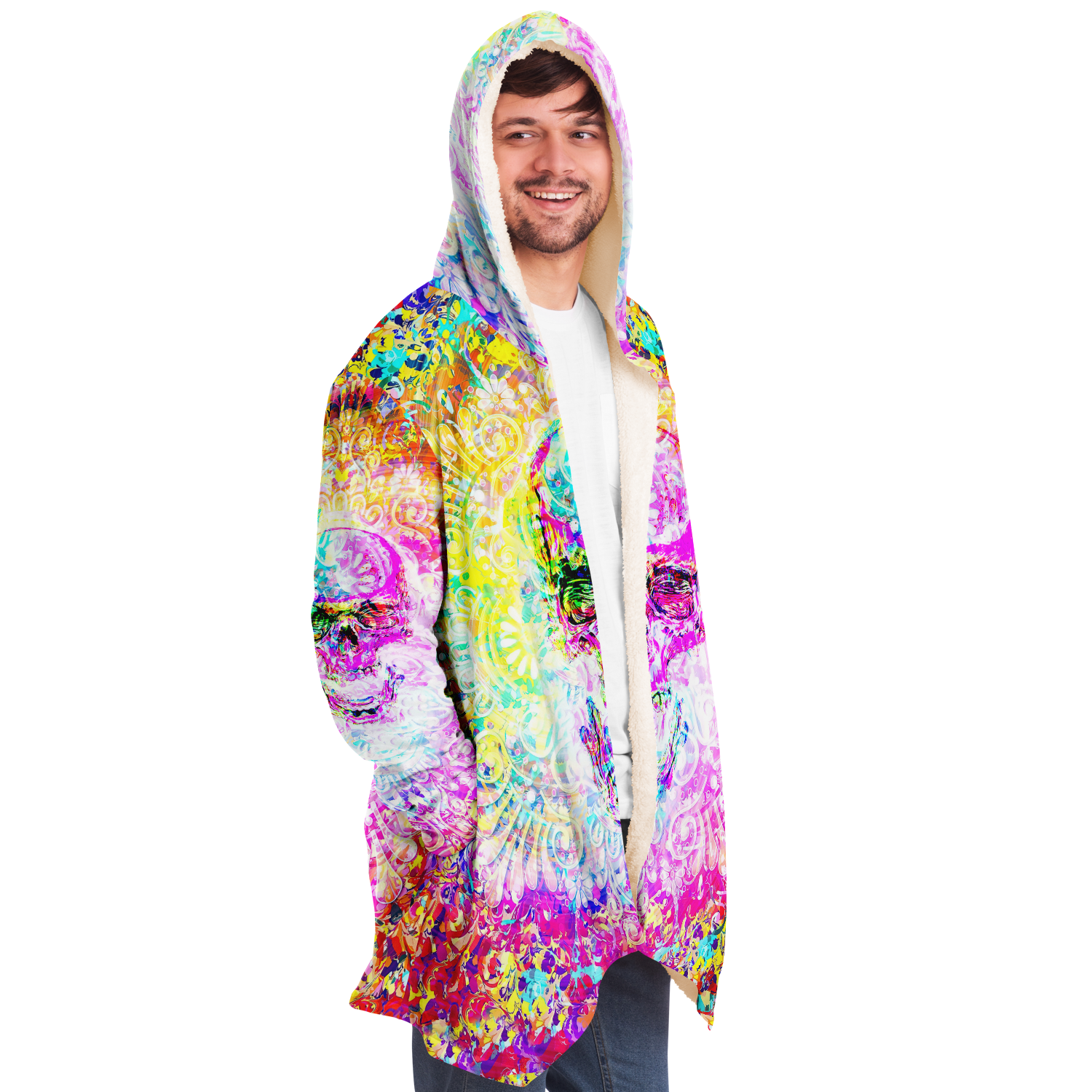 COLORFUL MANDALA SKULL PREMIUM FLEECE CLOAK - TLNZ1008222