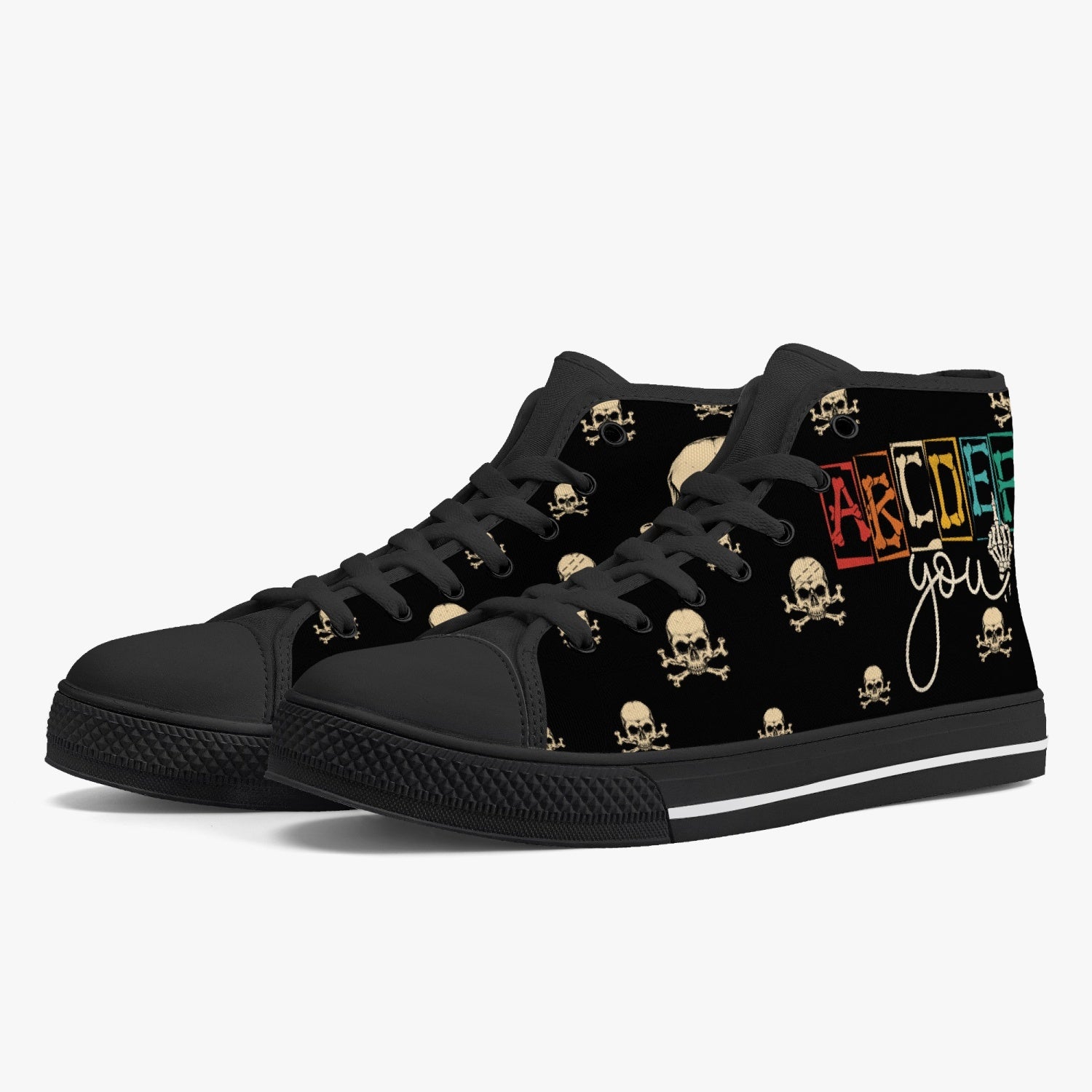 ABCDEF YOU HIGH TOP CANVAS SHOES - TY0510222
