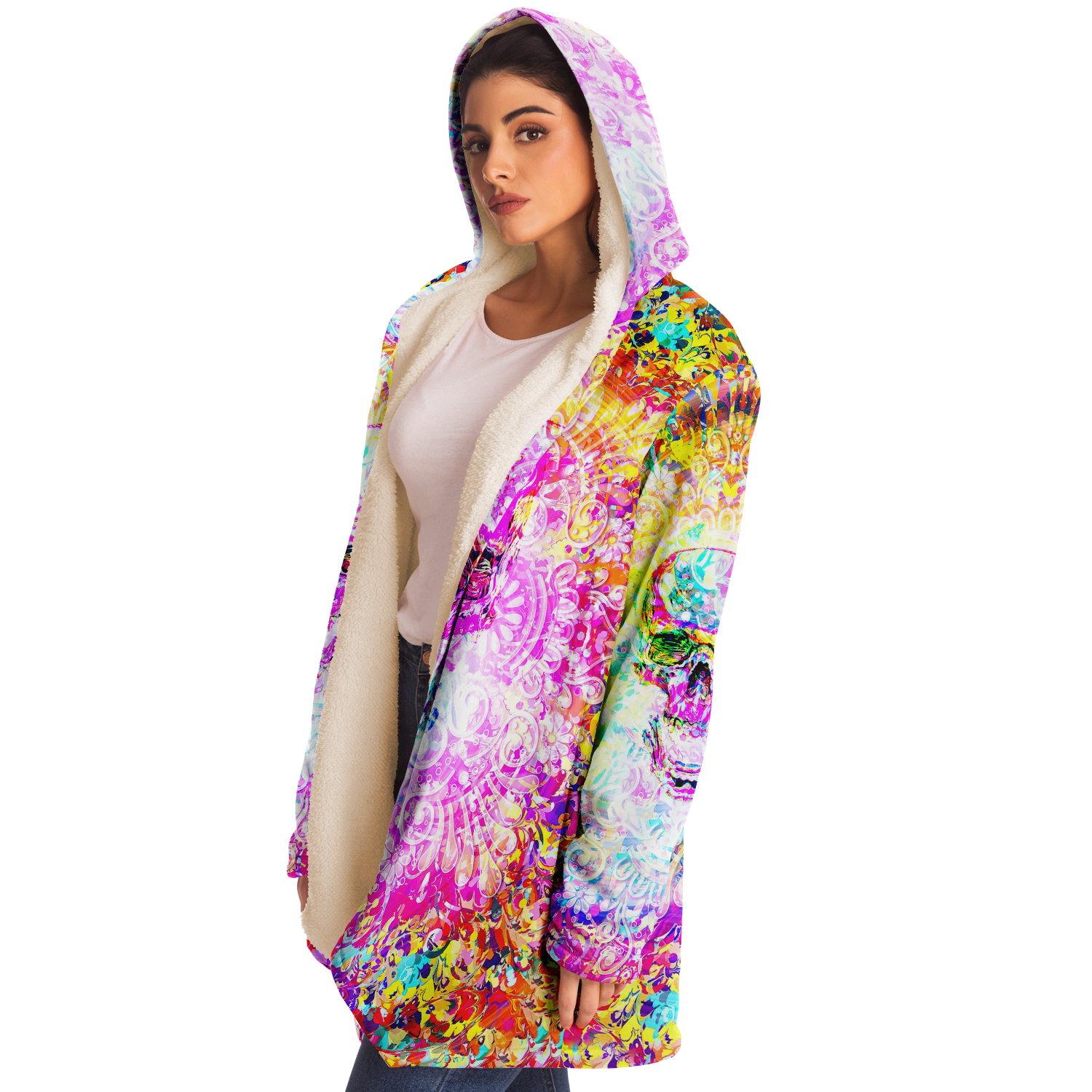 COLORFUL MANDALA SKULL PREMIUM FLEECE CLOAK - TLNZ1008222