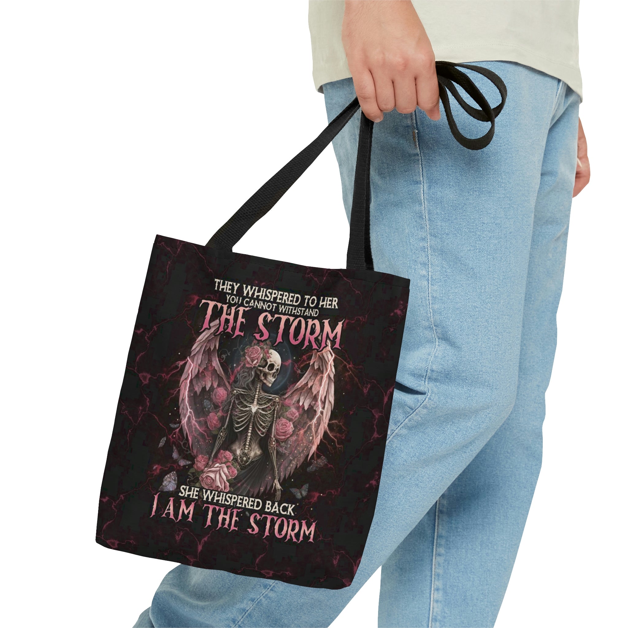 I AM THE STORM SKELETON ROSES WINGS TOTE BAG - TLNO0602235