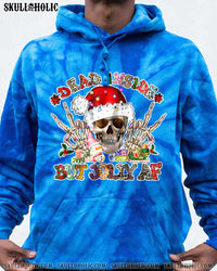 D INSIDE BUT JOLLY AF SKULL CHRISTMAS TIE DYE COTTON SHIRT - TLTR1909223