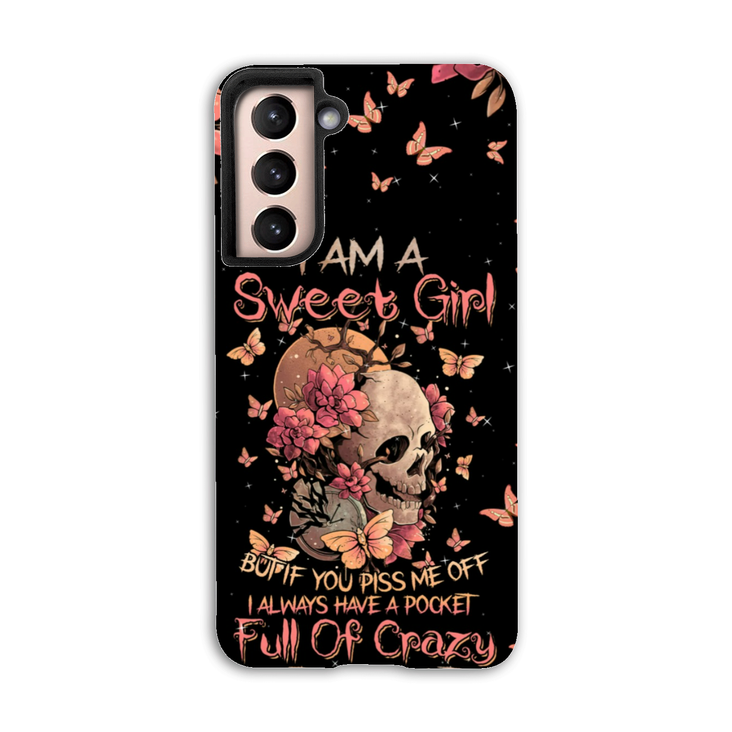 I AM A SWEET GIRL FLOWER SKULL PHONE CASE - TLNZ3101235