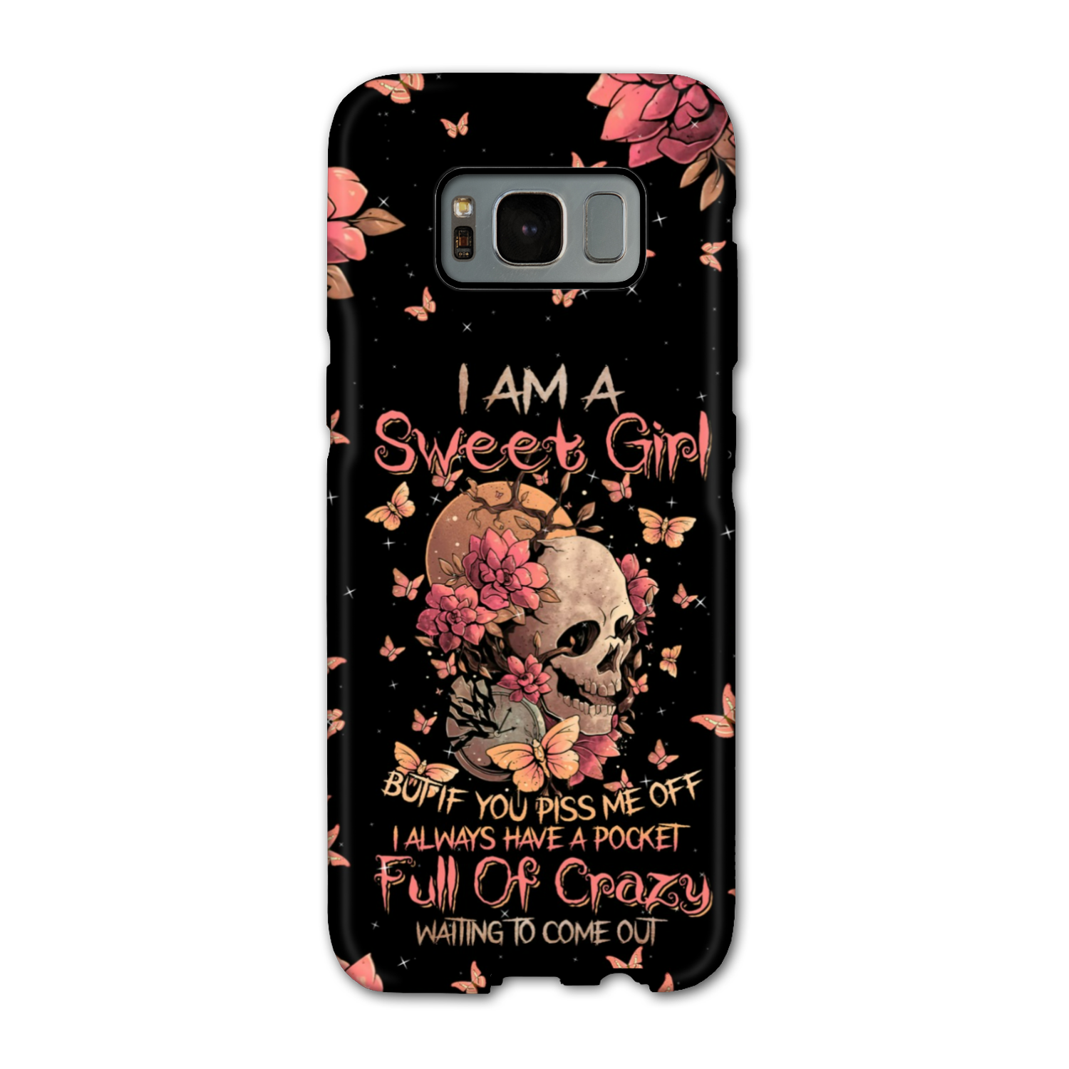 I AM A SWEET GIRL FLOWER SKULL PHONE CASE - TLNZ3101235