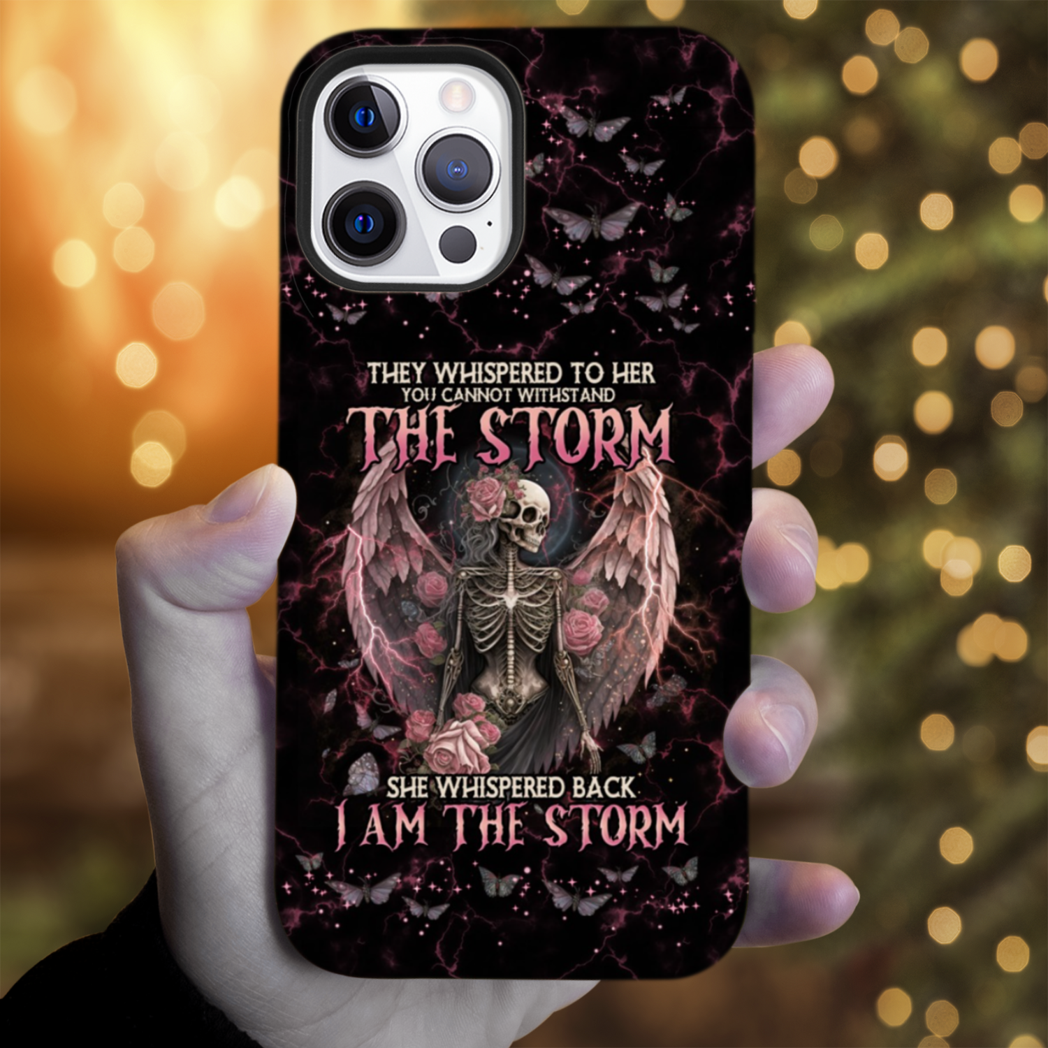 I AM THE STORM SKELETON ROSES WINGS PHONE CASE - TLNO0602233