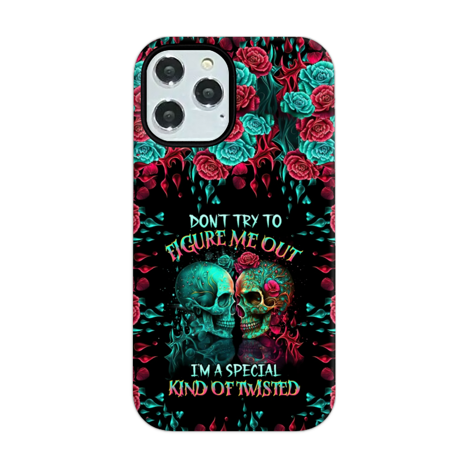 DON'T TRY TO FIGURE ME OUT SKULL PHONE CASE - TLTR0504237